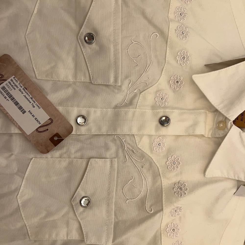 Girls wrangler jasmine shirt size medium white - Picture 3 of 3